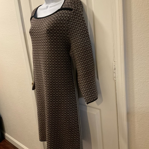 Tory Burch Brown and Cream Long Sleeve Sweater Dress like new condition. - Picture 2 of 13